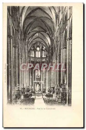 Cartes postales Bourges Nef de la Cathedrale