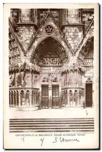 Ansichtskarte AK Cathedrale de Bourges facade Occidentale Portail