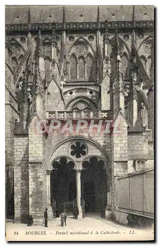 Ansichtskarte AK Bourges Portail meridional de la Cathedrale