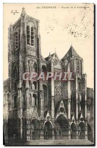 Cartes postales Bourges Facade de la Cathedrale