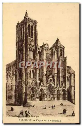 Ansichtskarte AK Bourges Facade de la Cathedrale