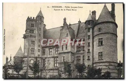 Cartes postales Bourges Palais Jacques Coeur Square de la Place Berry