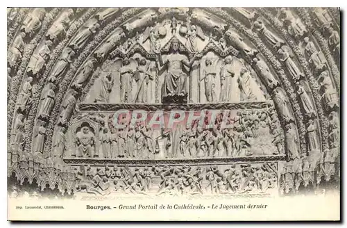 Ansichtskarte AK Bourges Grand Portail de la Cathedrale Le Jugement dernier