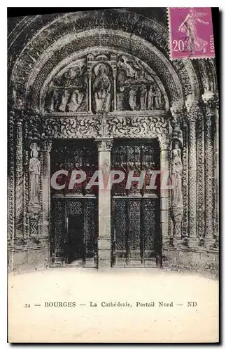 Ansichtskarte AK Bourges La Cathedrale Portail Nord