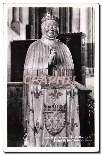 Ansichtskarte AK Bourges La Cathedrale Statue du Due Jean de Berry