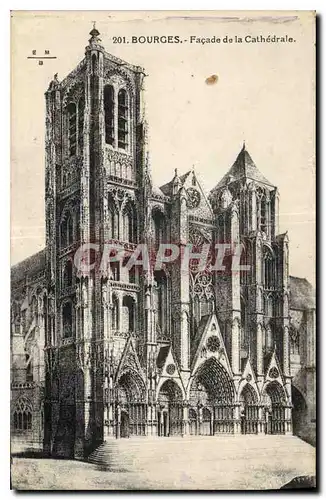 Cartes postales Bourges Facade de la Cathedrale