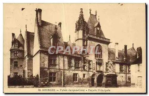 Cartes postales Bourges Palais Jacques Coeur Facade Principale