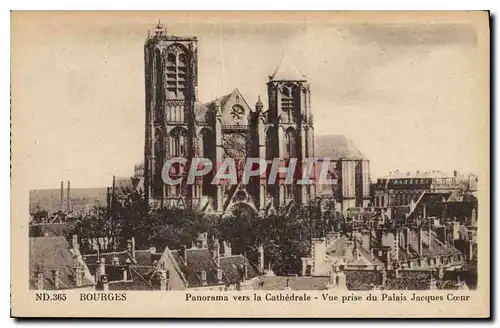 Ansichtskarte AK Bourges Panorama vers la Cathedrale Vue prise du Palais Jacques Coeur