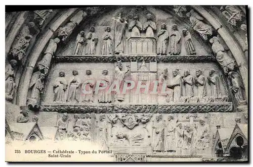 Ansichtskarte AK Bourges Cathedrale Typan du Portail Saint Ursin