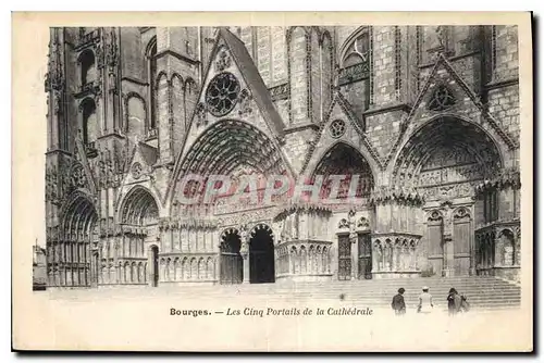 Ansichtskarte AK Bourges Les Cing Portails de la Cathedrale