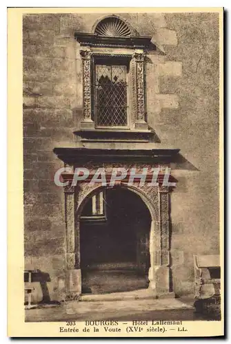 Cartes postales Bourges Hotel Lallemant Entree de la Voute