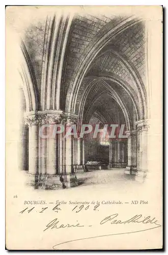 Cartes postales Bourges Eglise Souterraine de la Cathedrale