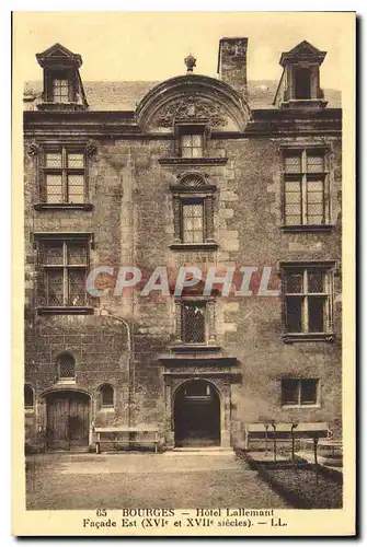 Cartes postales Bourges Hotel Lallemant facade Est