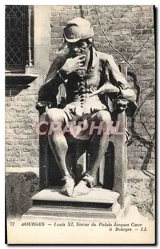 Ansichtskarte AK Bourges Louis Statue du Palais Jacques Coeur a Bourges