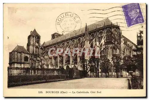 Ansichtskarte AK Bourges Cher La Cathedrale Cote Sud