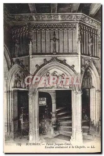 Ansichtskarte AK Bourges Palais Jacques Coeur Escalier conduisant a la Chapelle