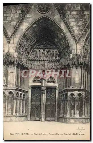 Ansichtskarte AK Bourges Cathedrale Ensemble du Portail St Etienne