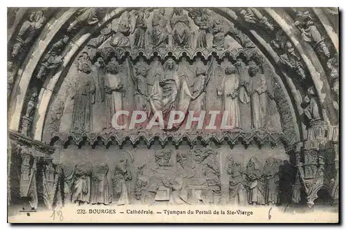 Ansichtskarte AK Bourges Cathedrale Tyampan du Portail de la Sta Vierge