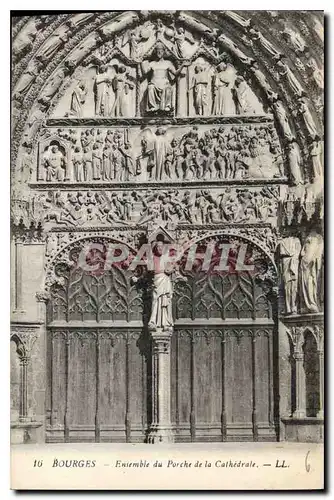 Ansichtskarte AK Bourges Ensemble du Porche de la Cathedrale