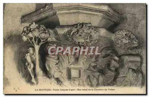 Ansichtskarte AK Bourges Palais Jacques Coeur Bas Relief de la Chambre du Tresor