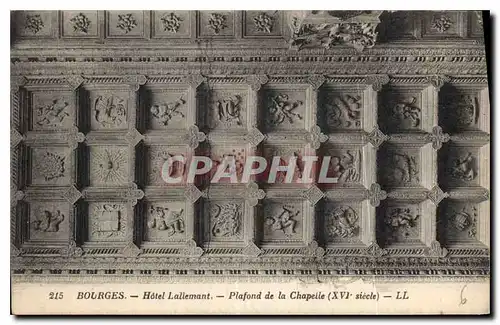 Cartes postales Bourges Hotel Lallemant Plafond de la Chapelle