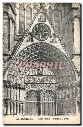 Ansichtskarte AK Bourges Cathedrale Portail Central