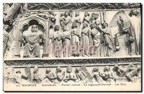 Cartes postales Bourges Cathedrale Portail central Le Jugement Dernier