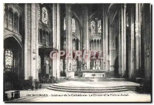 Cartes postales Bourges Interieur de la Cathedrale Le Choeur et le Maitre Autel
