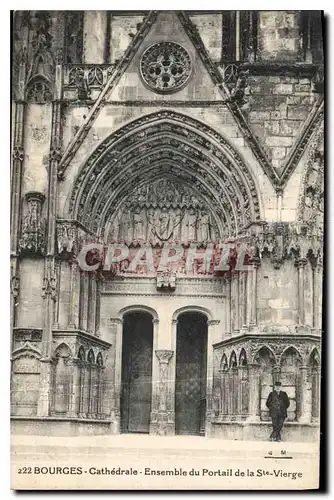 Cartes postales Bourges Cathedrale Ensemble du Portail de la Ste Vierge