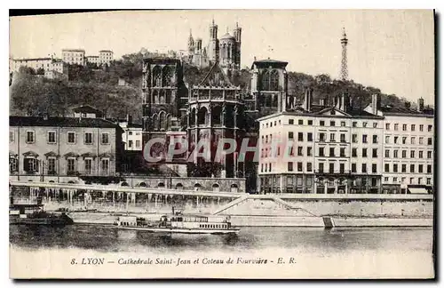 Cartes postales Lyon Cathedrale Saint Jean et Coteau de Fourviere