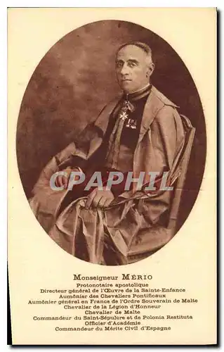 Cartes postales Monseigneur Merio Protonotaire apostolique