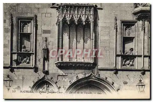 Cartes postales Bourges Palais Jacques Coeur Detail de la Facade