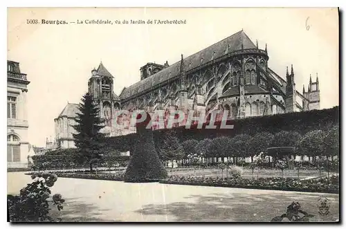 Cartes postales Bourges La Cathedrale vu du Jardin de l'Archveche