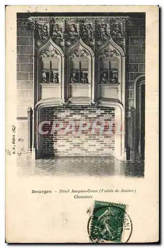 Cartes postales Bourges Hotel Jacques Coeur Palais de Justice Cheminee