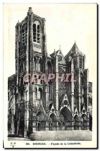 Cartes postales Bourges Facade de la Cathedrale