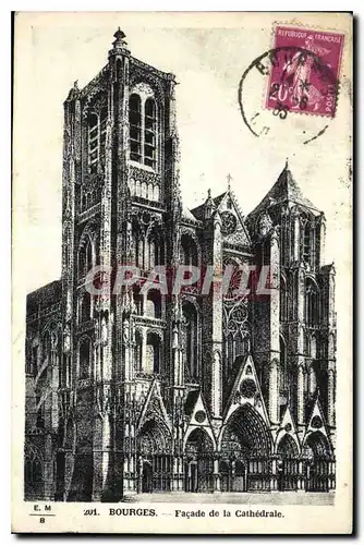 Cartes postales Bourges Facade de la Cathedrale