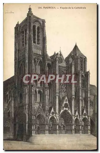 Cartes postales Bourges Facade de la Cathedrale