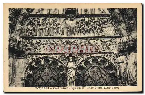 Cartes postales Bourges Cathedrale Tympan du Central