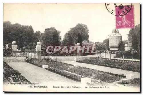 Ansichtskarte AK Bourges Jardin des Pres Fichaux Le Ruisseau aux Iris