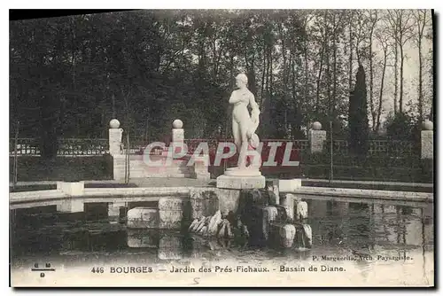 Cartes postales Bourges Jardin des Pres Fichaux Bassin de Dianne