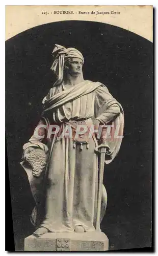 Cartes postales Bourges Statue de Jacques Coeur