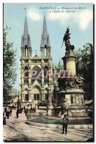 Cartes postales Marseille Monument des Mobiles et l'eglise des Reformes