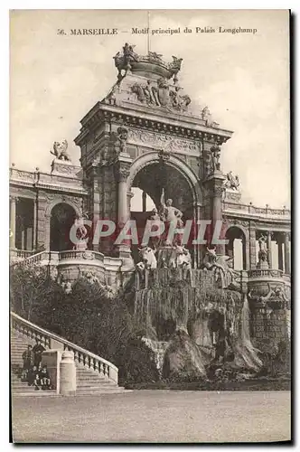 Ansichtskarte AK Marseille Motif Principal du Palais Longchamp