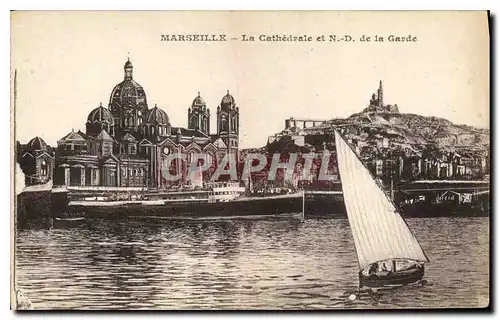 Cartes postales Marseille la Cathedrale et N D de la Garde