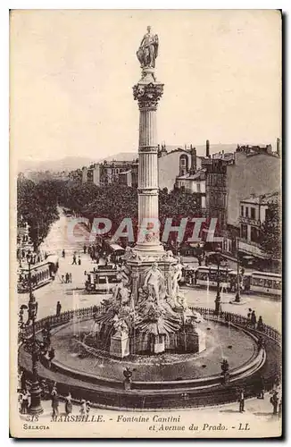 Ansichtskarte AK Marseille Fontaine cantini et Avenue du Prado