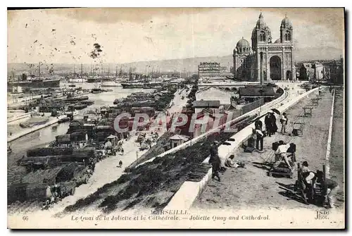 Cartes postales Marseille le Quai de la Joliette et la Cathedrale  Cordage