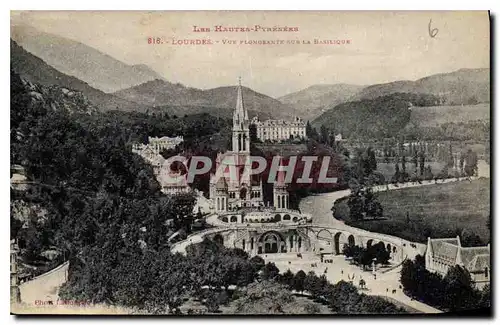 Cartes postales Les Hautes Pyrenees Lourdes vue plongeante sur la Basilique