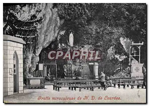 Cartes postales Grotte miraculeuse de N D de Lourdes