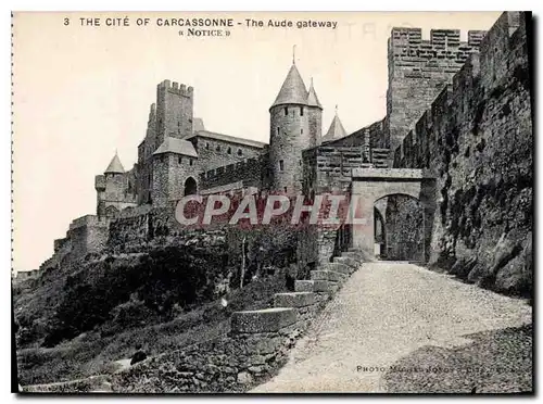 Cartes postales The Cite of Carcassonne Porte d'Aude The Aude Gateway Notice