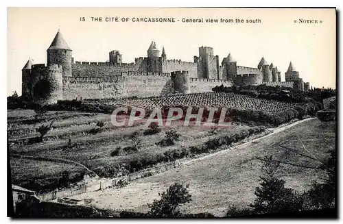 Ansichtskarte AK The Cite of Carcassonne vue generale du Sud